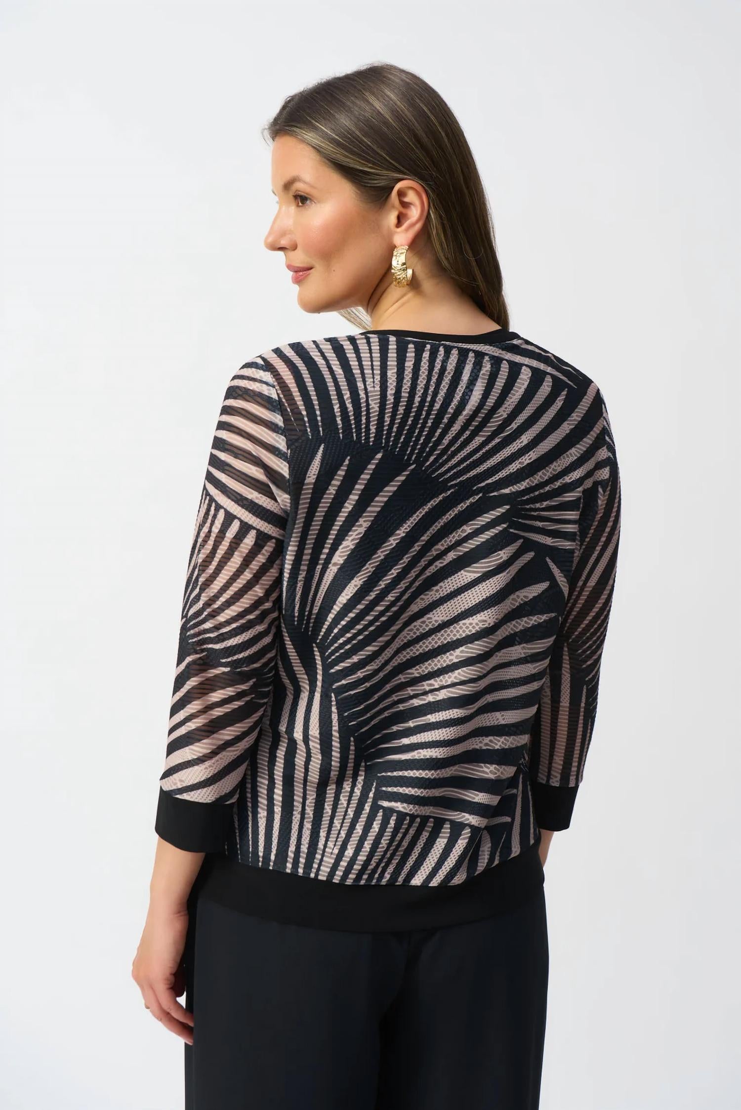 Joseph Ribkoff - Tropical Print Camisole & 3/4 Sleeves Cover Up 2-piece Set Jacket