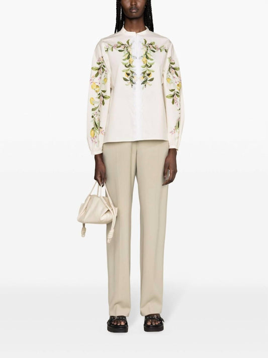 Giambattista Valli - Printed Poplin Ivy and Lemon Top