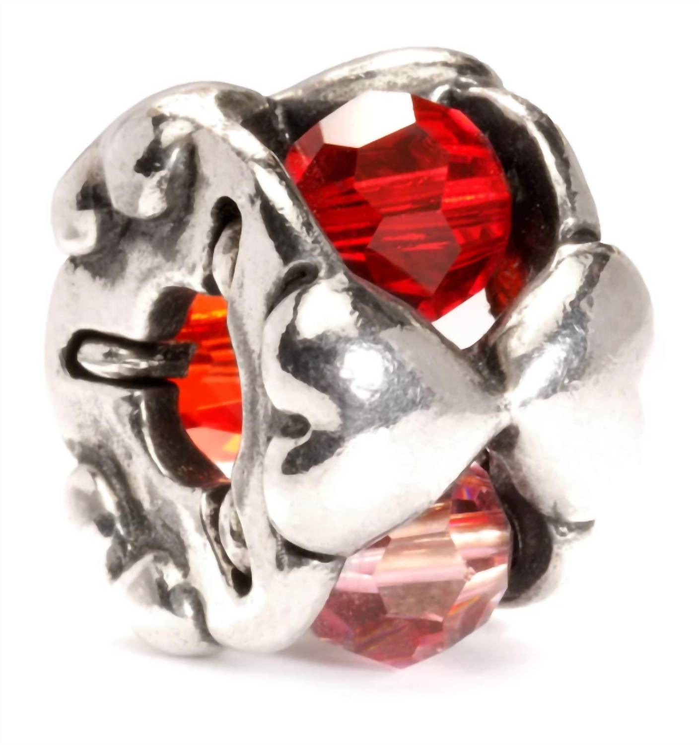 Trollbeads Women's Valentine Bead Charm in silver red - women's jewelry