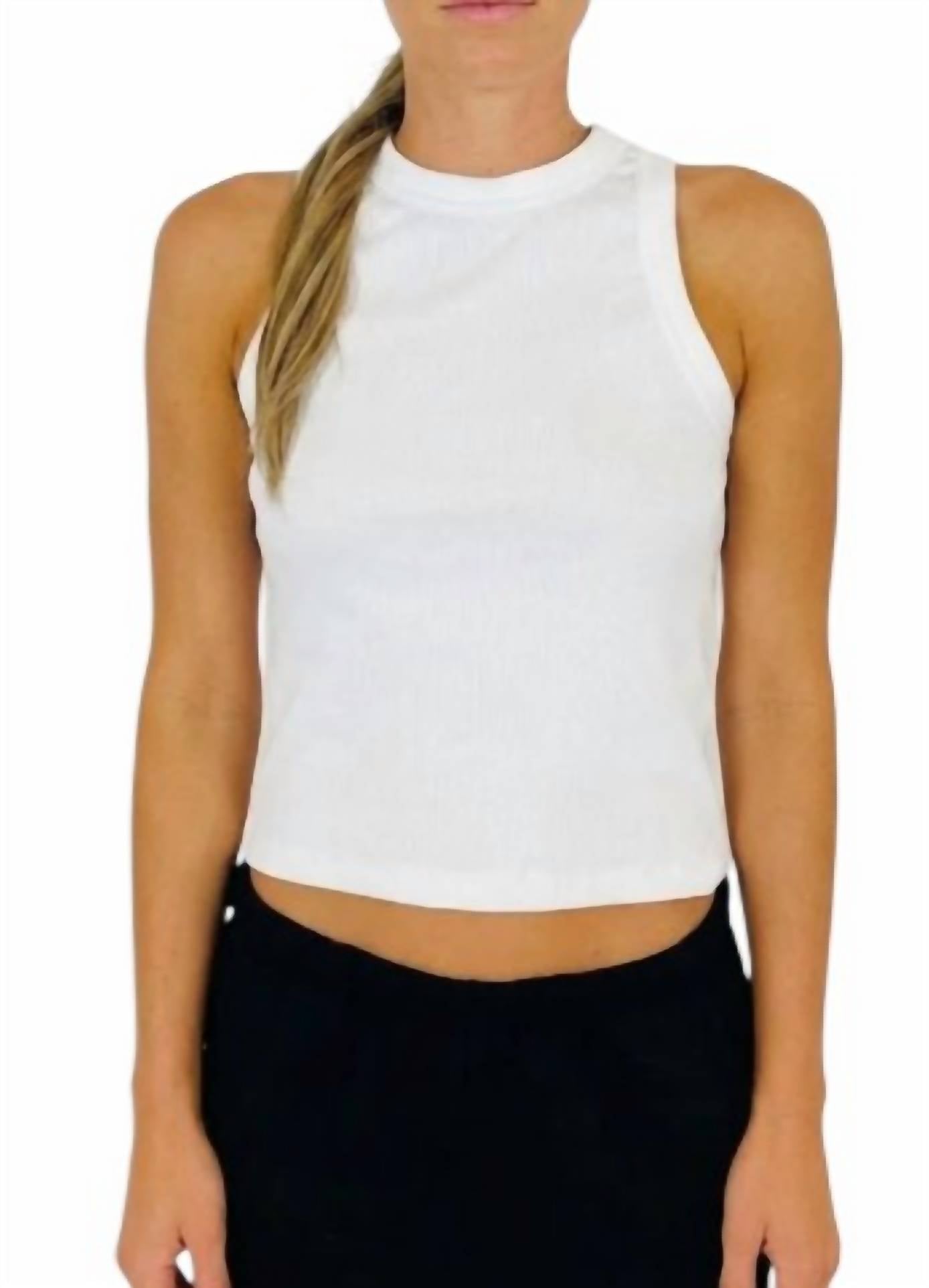 Meraki Gretchen Ribbed Tank Top in white - women's tank top