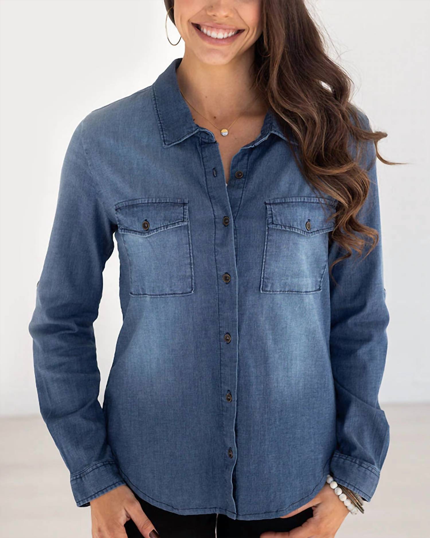 Grace And Lace - Chambray Button Up Shirt