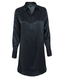 catherine gee Daria Shirt Mini Dress in navy pinstripe - women's dress - view 4