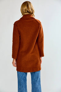 SARA CAMPBELL Chloe Dropped Shoulder Coat in chestnut - women's jacket - alternate view