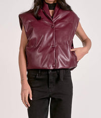 Elan - High Collar Sleeveless Vest