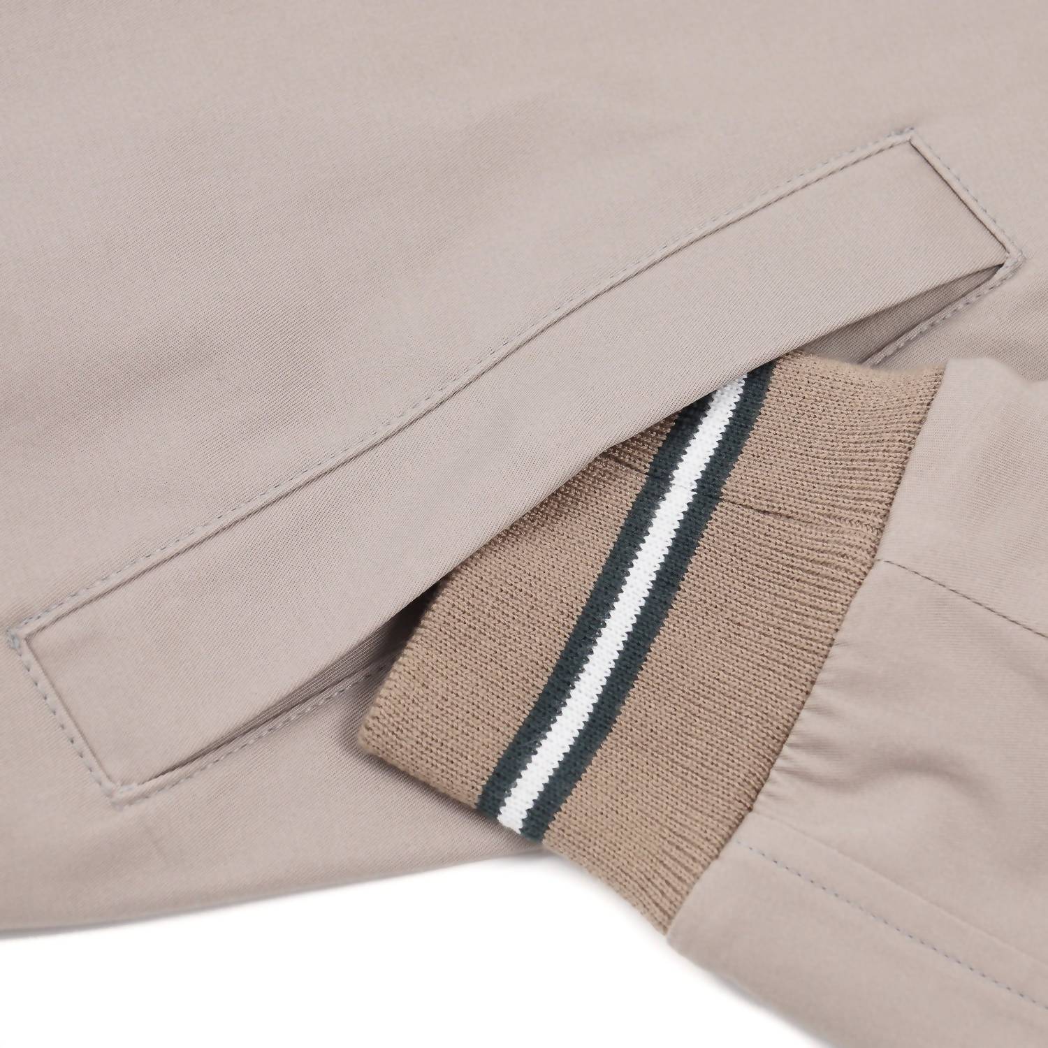 Luigi Borrelli Napoli - Men's Cotton Flight Jacket With Knit Details