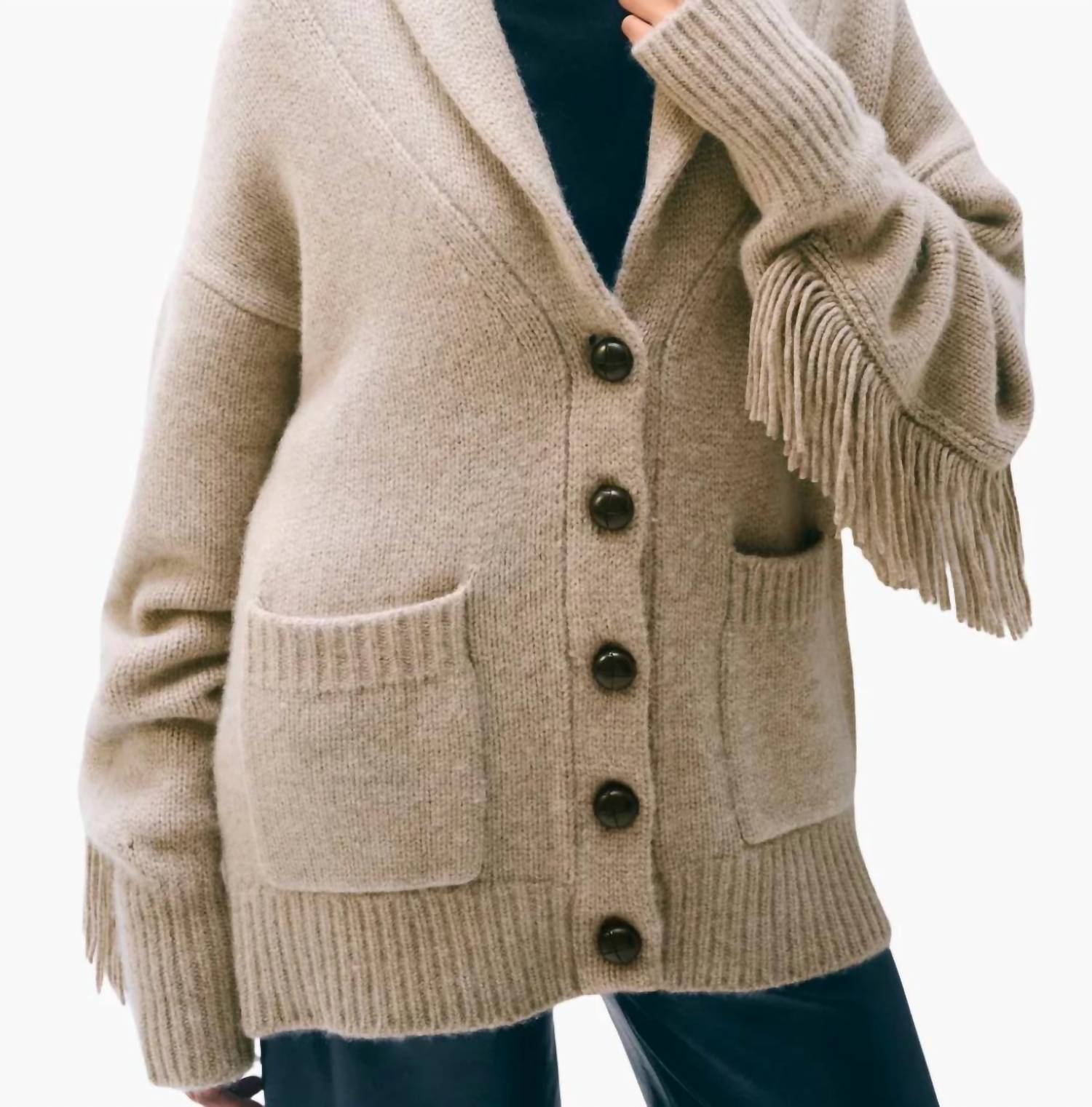 White + Warren - Cashmere Blend Luxe Fringe Coatigan
