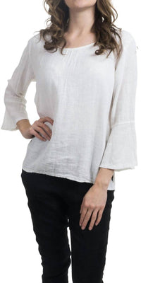 Gigi Moda - Gianni Linen Scoop Neck Top