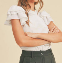 If She Loves - Velvet Flutter Sleeve Tee