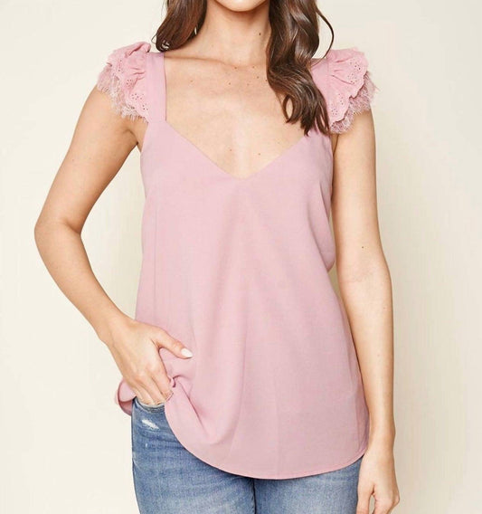 Sugarlips - Chiffon Eyelet Trim Cami