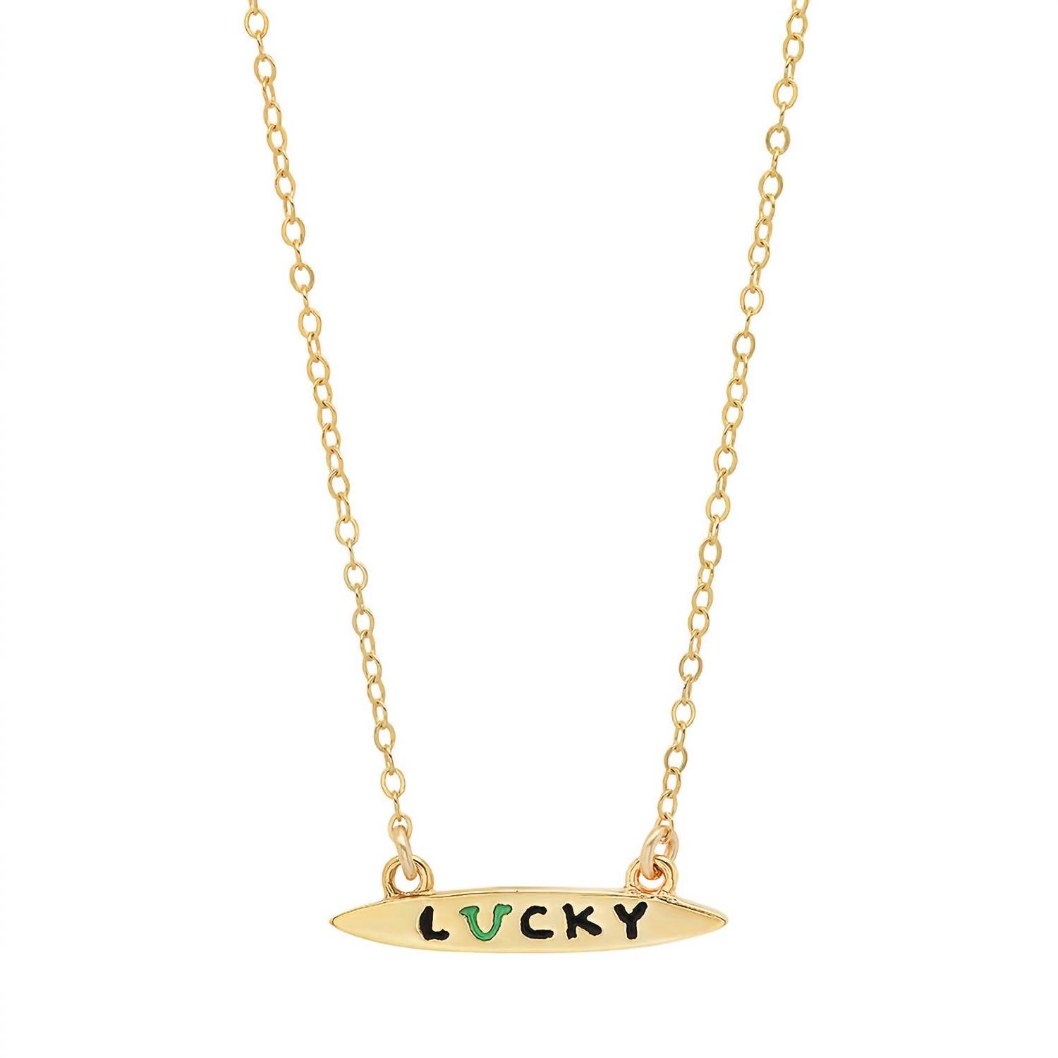 Jessica Elliot - Women's Enamel Small Surfboard Necklace - Lucky