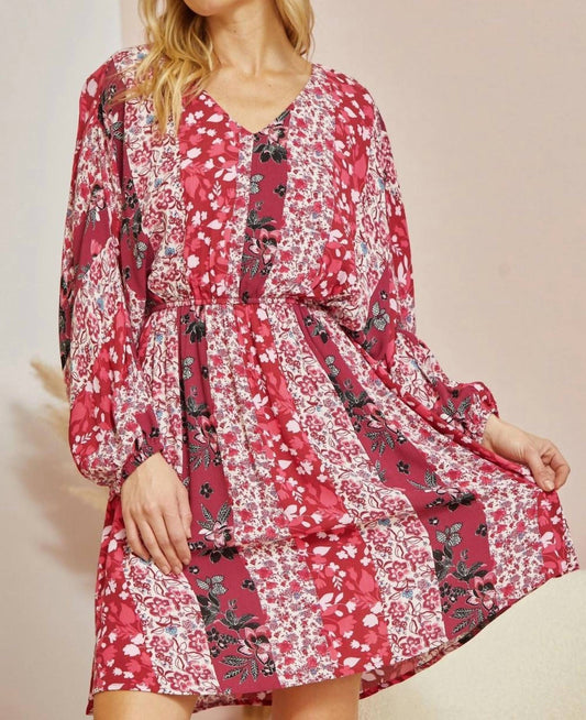 Andree By Unit - V-neckline With Dolman Sleeves Dress