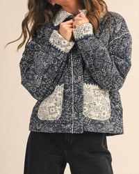 Mint - Bandana Quilted Jacket