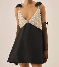 For Love & Lemons - Pearly Bow Mini Dress