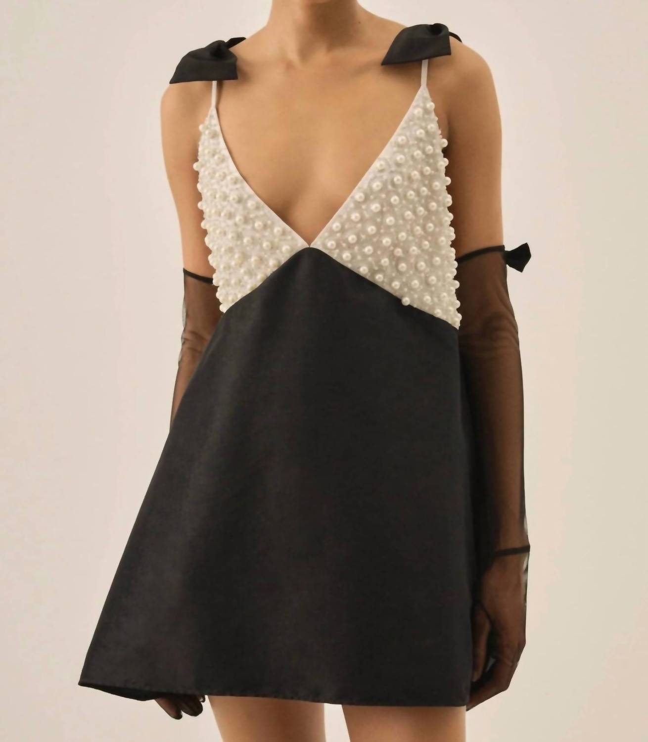 For Love & Lemons - Pearly Bow Mini Dress