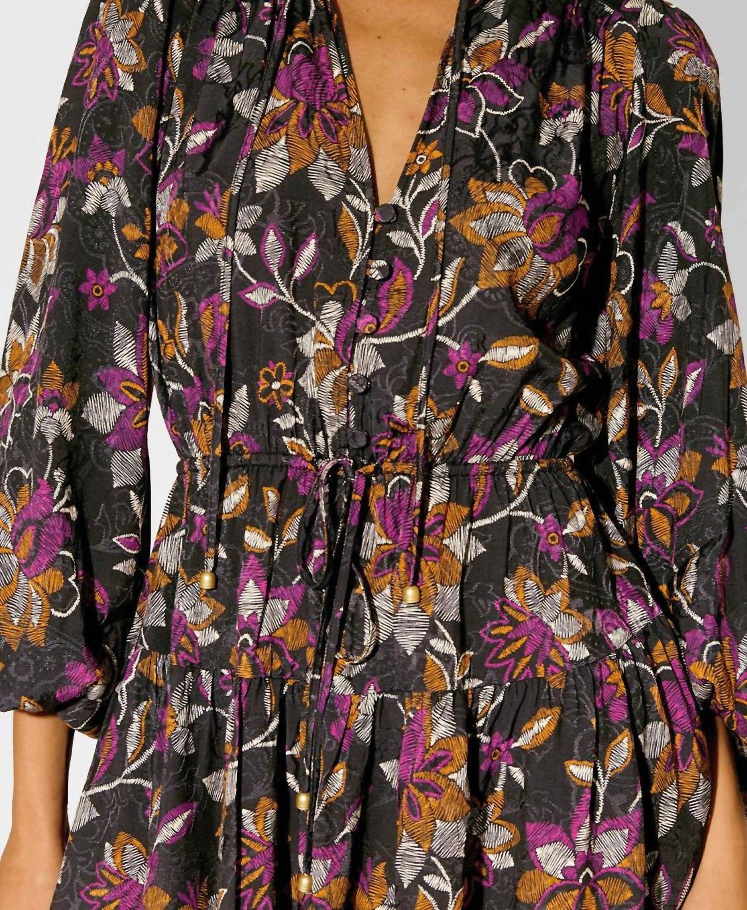 KIVARI Long Sleeve Mini Dress in imani - women's dress - view 4