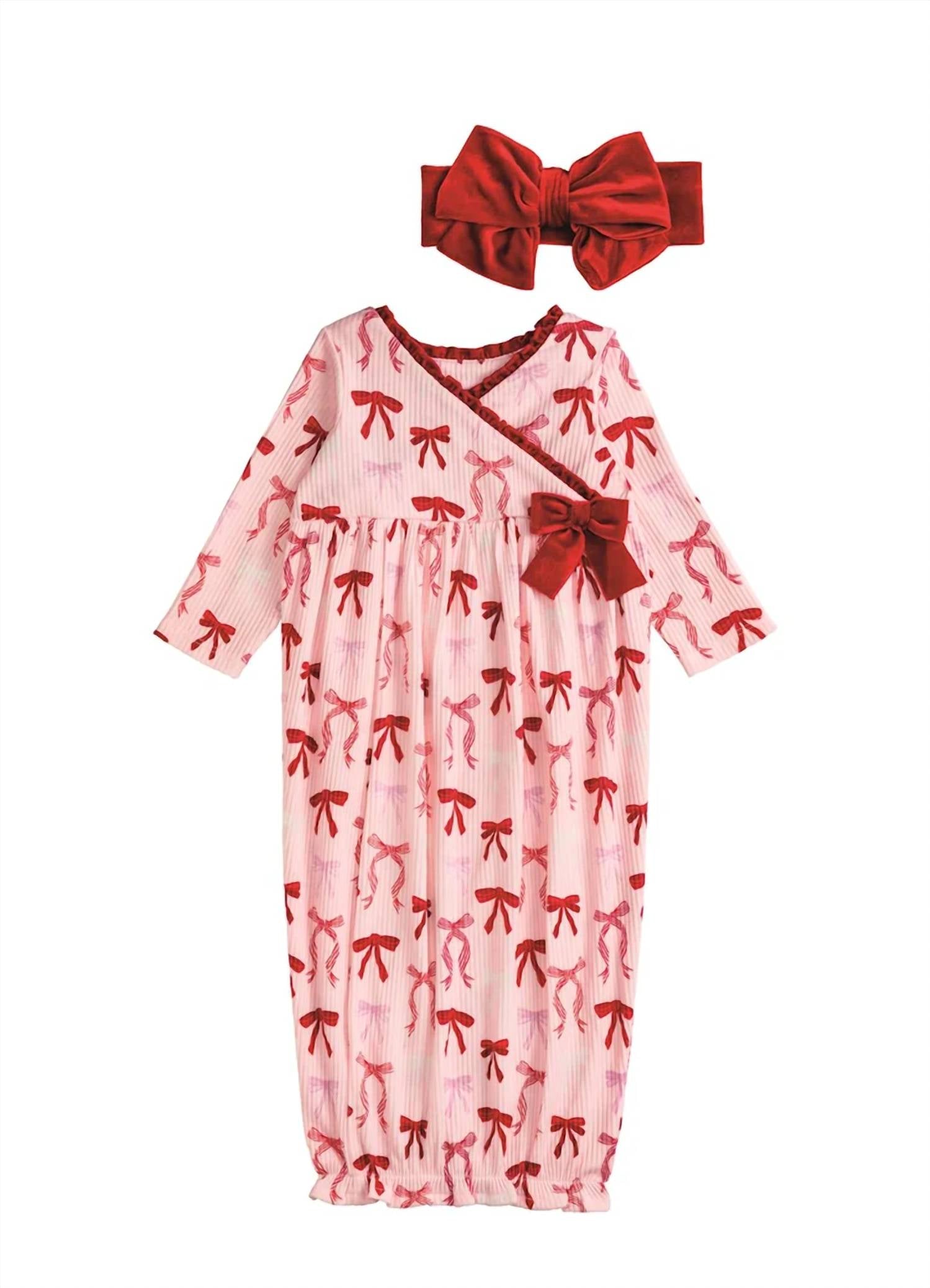 Mudpie - Girl's Christmas Bow Take Me Home Set