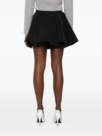 Self-Portrait - Flared Denim Mini Skirt