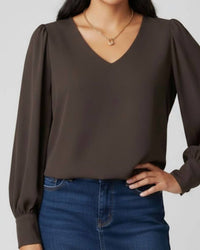 Karen Kane - Phaedra Puff Sleeve V-neck Top