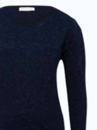 Maison Hotel Women's Elodie T-shirt in navy - women's long sleeve top - detail view