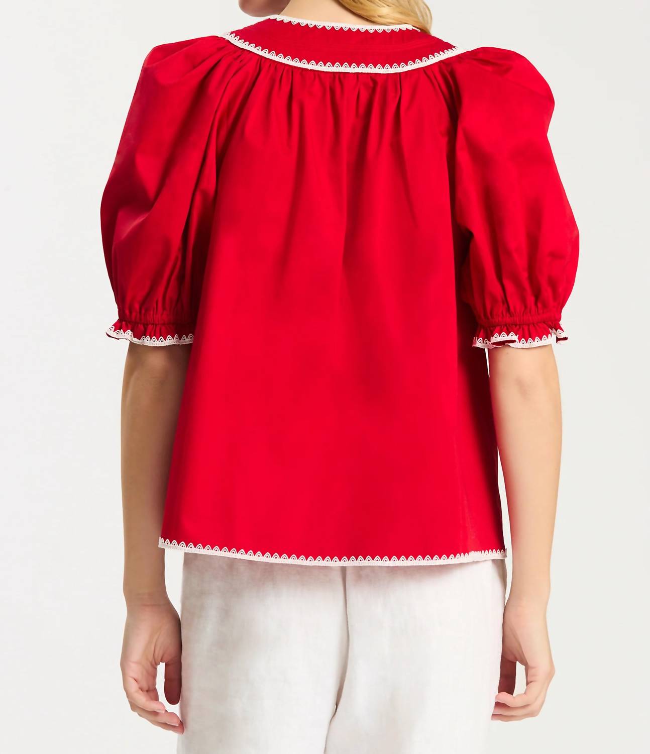 Tyler Boe - Lara Trimmed Collar Top