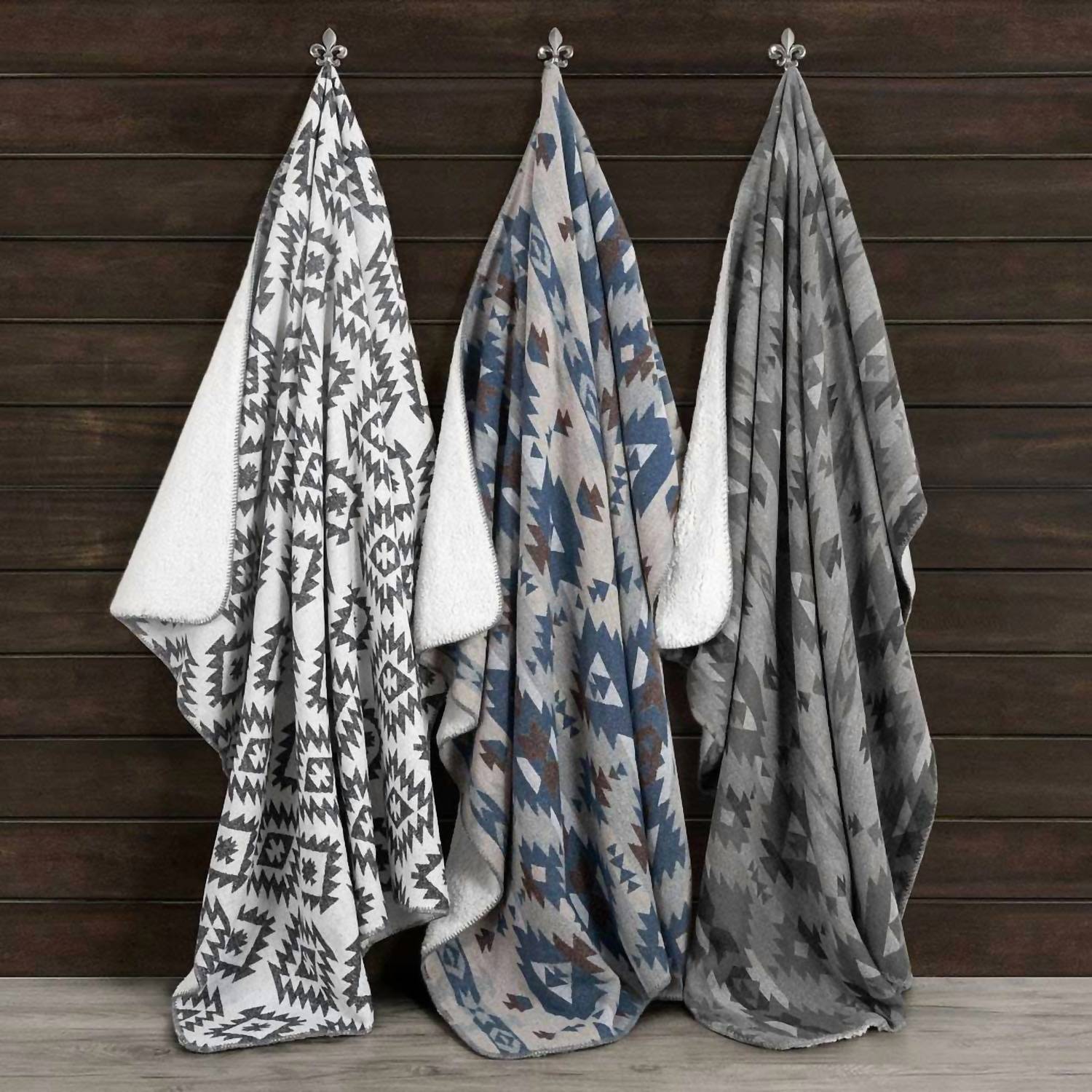 Hiend Accents - Aztec Designer Shearling Throw Blankets