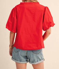 &Merci - Crush Puff Sleeve Blouse