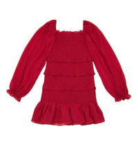 Katie J NYC Girls Laila Dress in red silky georgette - kids' dress - view 5
