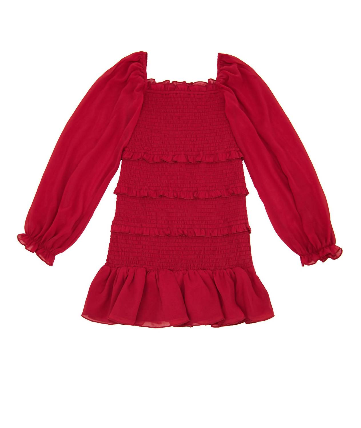 Katie J NYC Girls Laila Dress in red silky georgette - kids' dress - view 5
