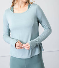 Rae Mode - Long Sleeve Boat Neckline Yoga Top