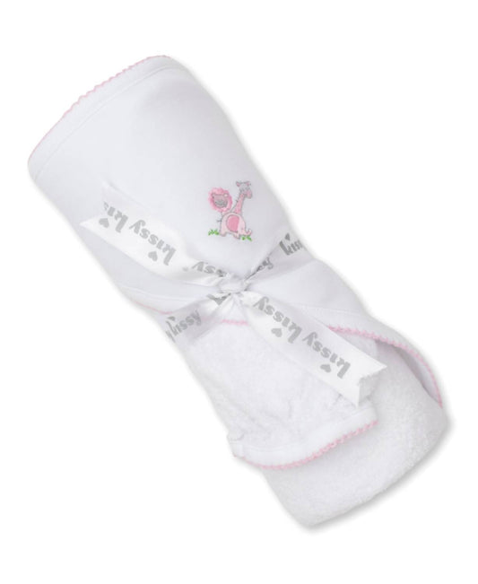 Kissy Kissy - Baby's Gingham Jungle Hooded Towel With Mitt Set