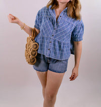 &Merci - The Cool Girl Check Denim Top