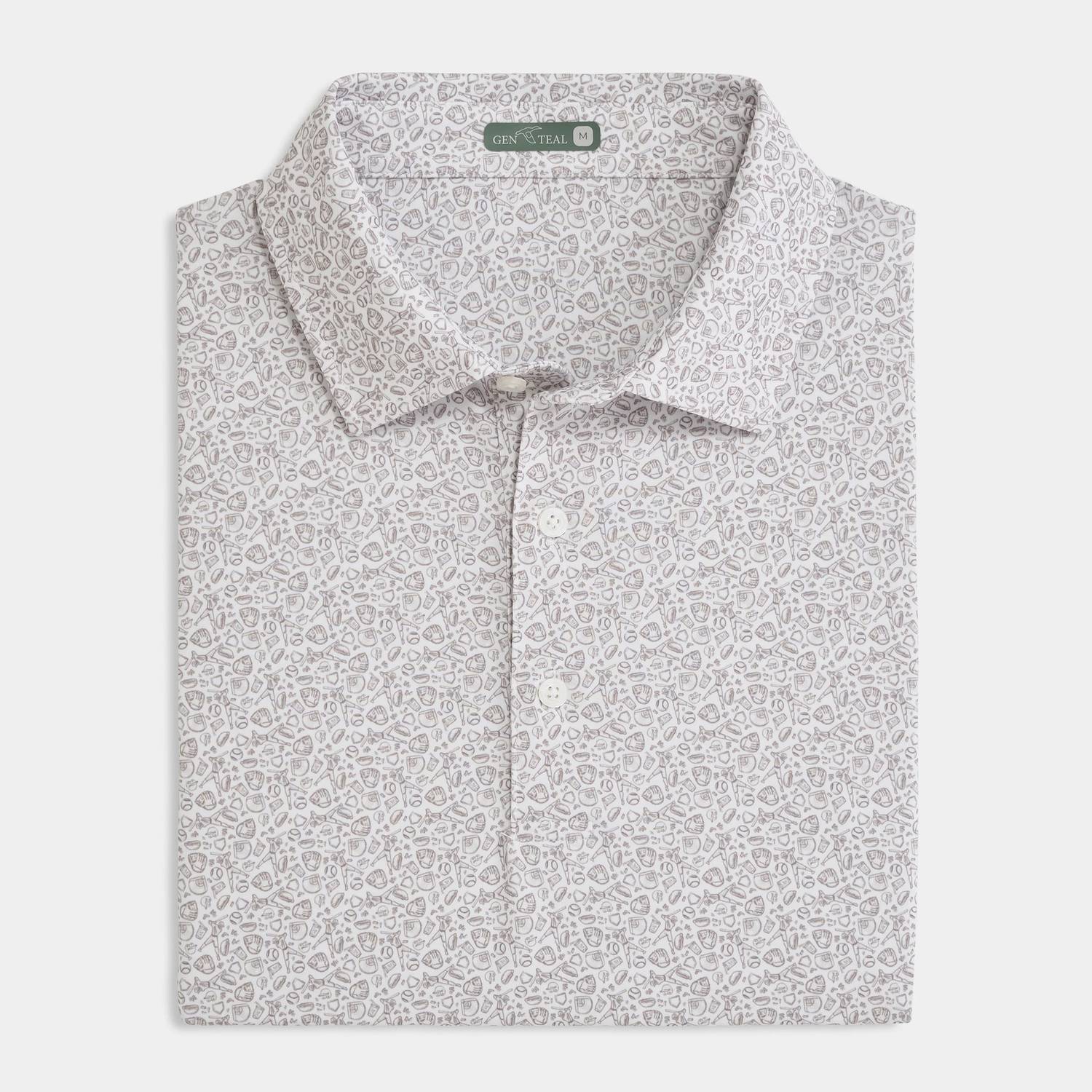 Genteal - Men's Printed Performance Short Sleeve Polo