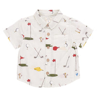 Pink Chicken - Boy's Golf Tournament Jack Short Sleeve Shirt