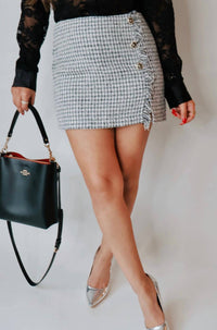 Sans Souci - Houndstooth Fringe Skirt