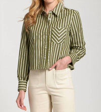Apny - CROPPED STRIPED BLOUSE