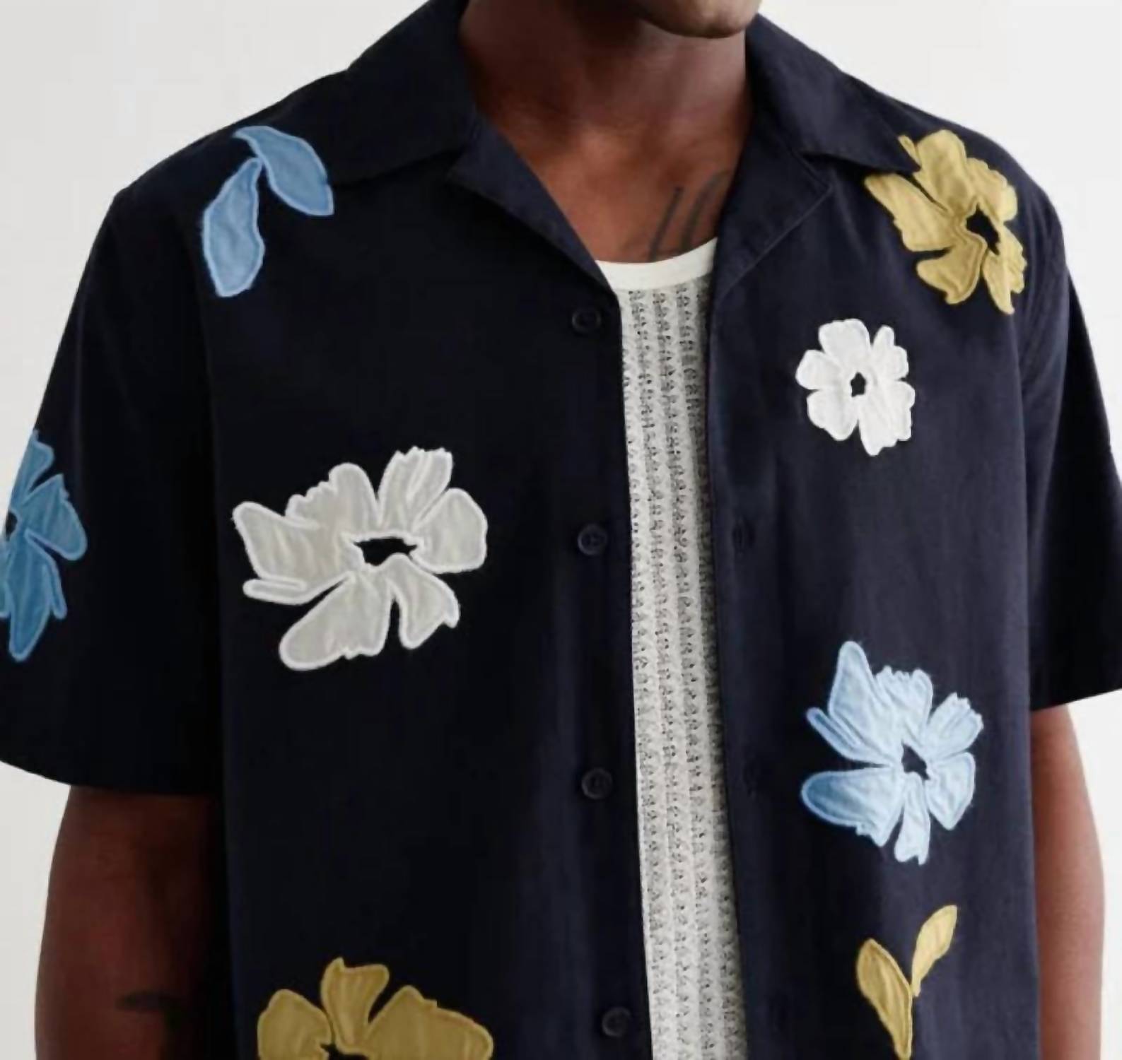 Wax London - Flower Applique Didcot Shirt