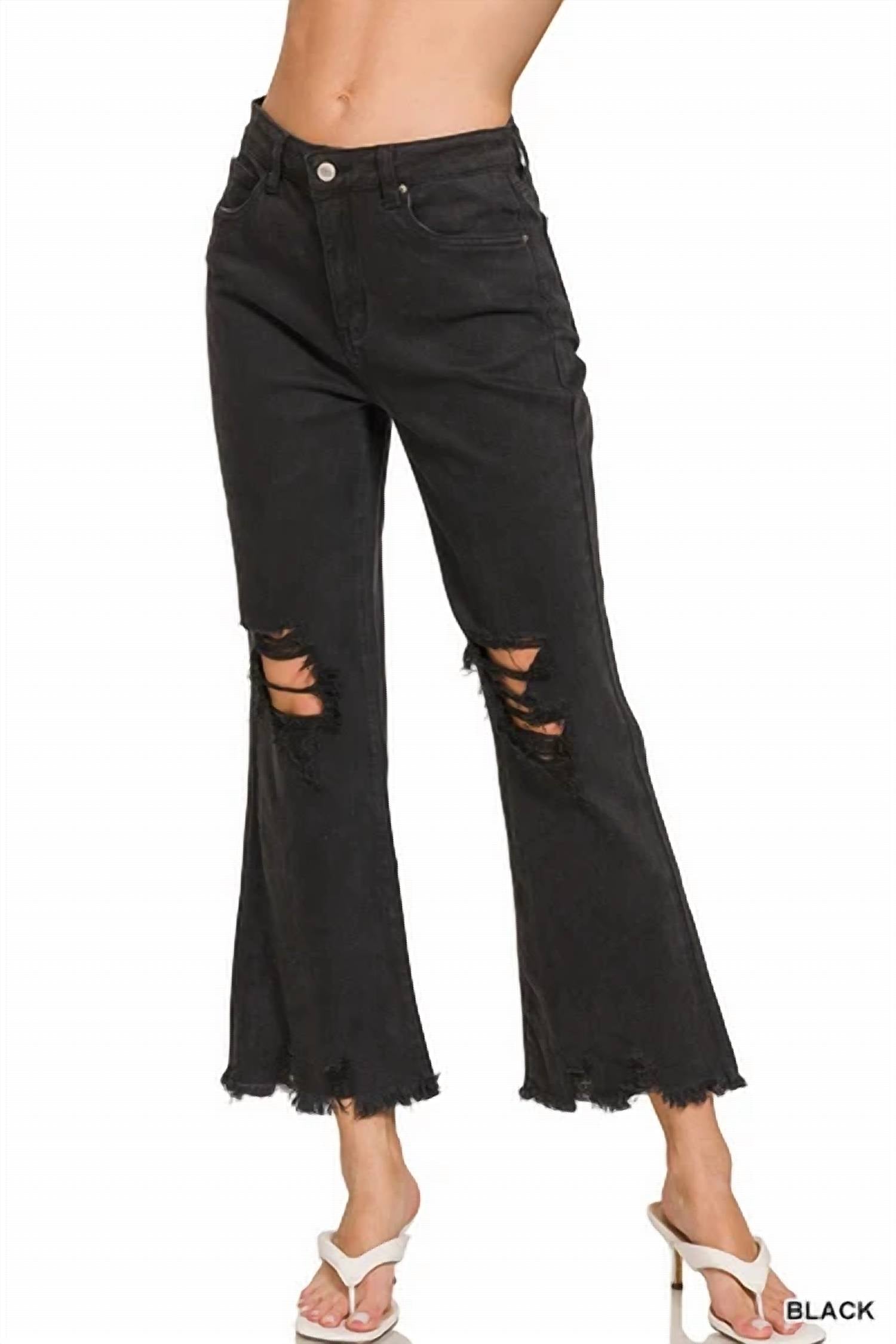 Zenana - High Washed Distressed Jean