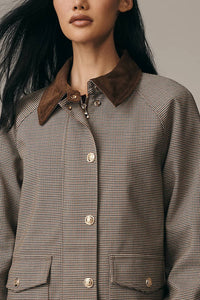 Rd Style - Patterned Corduroy Collar Jacket