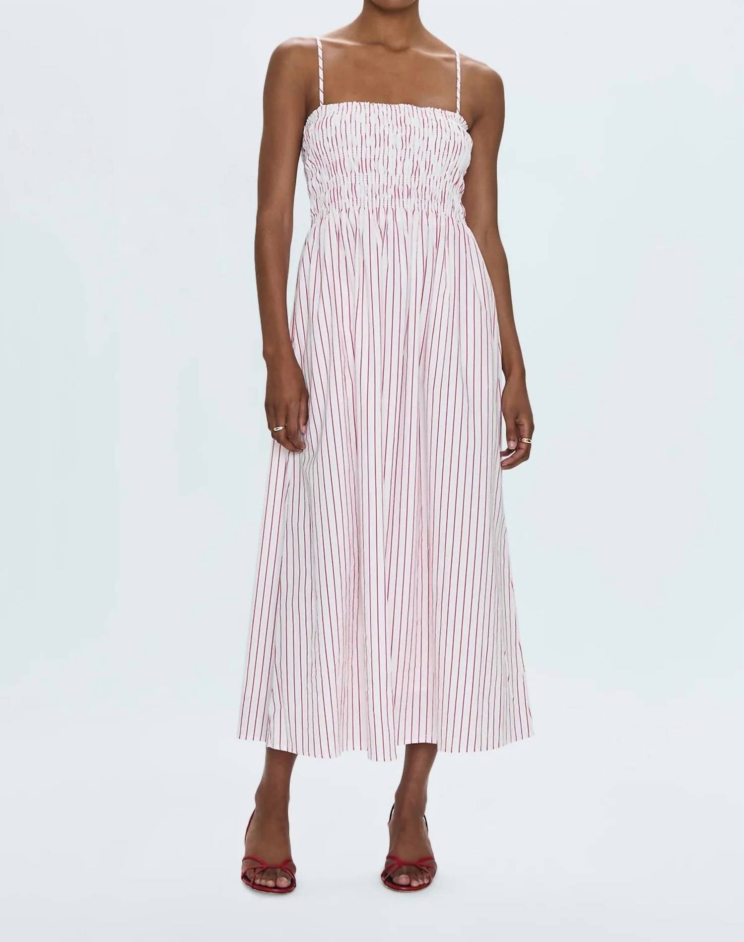PISTOLA Bianca Dress in red white stripe - women's dress