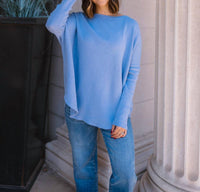 Free People Latte Blues Solid Thermal Top in dawn breeze - women's t-shirt - alternate view