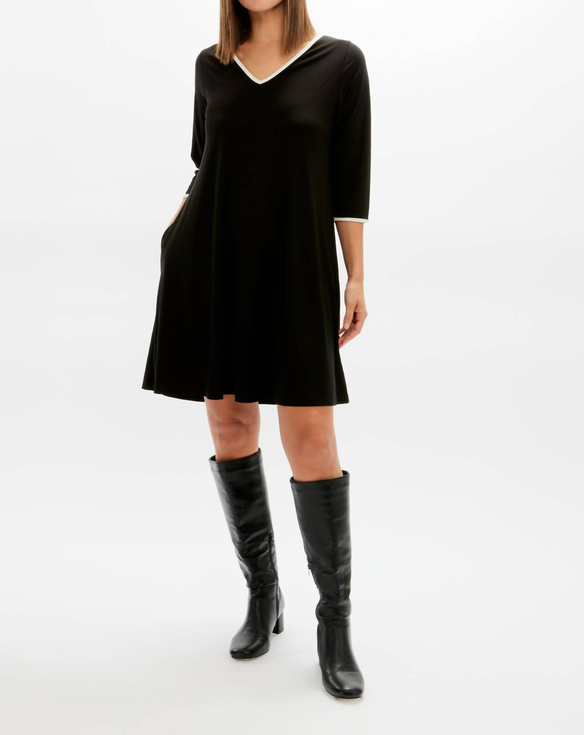 Sympli - Tipped Reversible Trapeze Dress