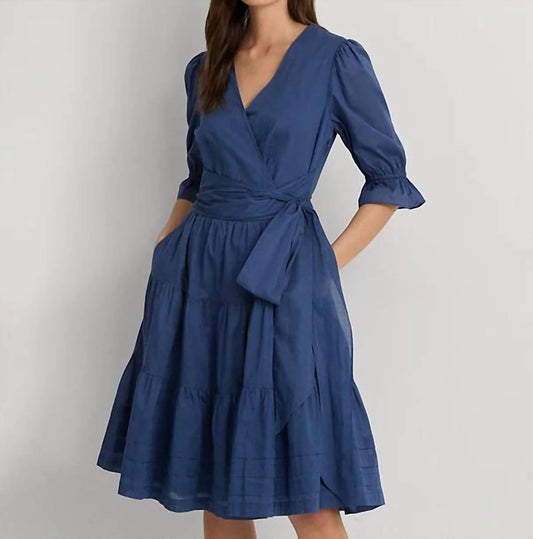 Ralph Lauren - Tie Front Voile Surplice Dress