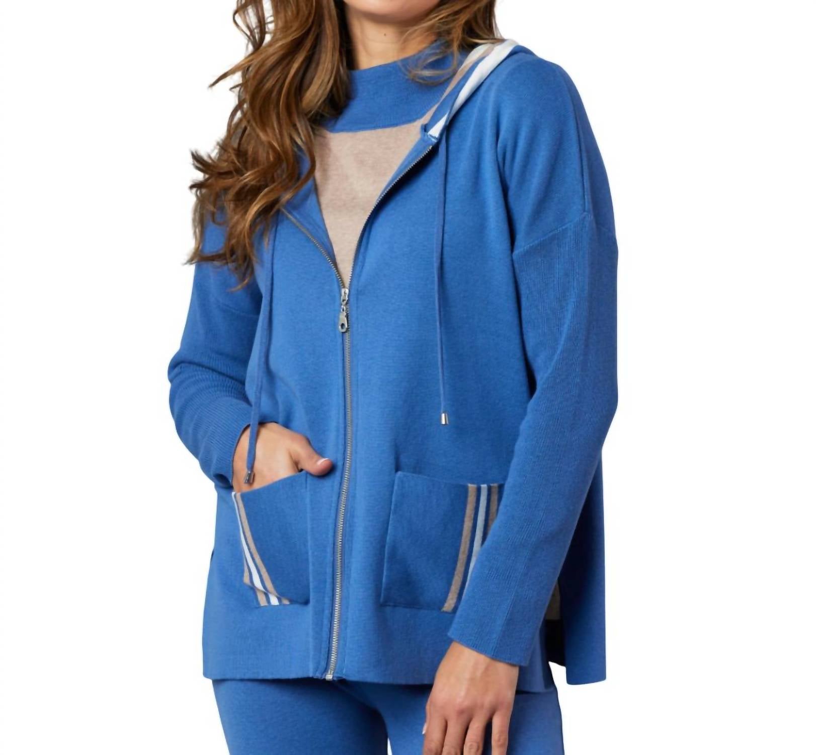 Angel Apparel - Stripe Detail Zip Up Hoodie