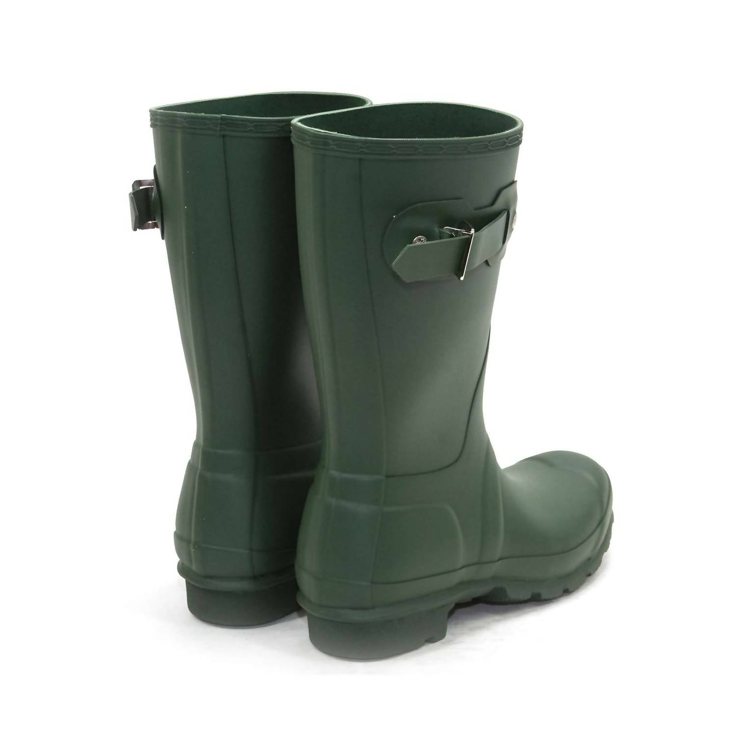 HUNTER Women's Original Short Rain Boots in hunter green - women's shoe - detail view