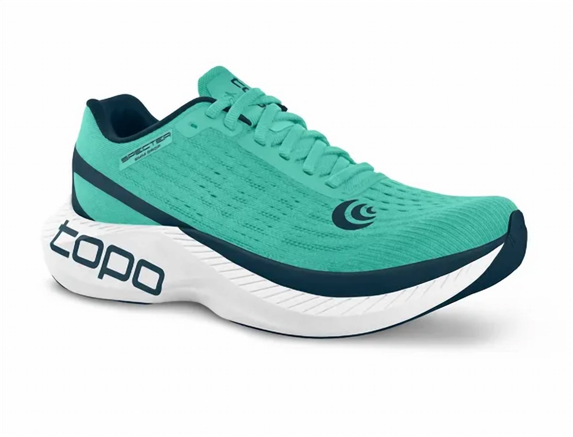Topo Athletic Men's Specter Road Running Shoes in teal navy - men's sneaker - detail view
