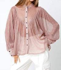 Olivaceous - Selene Metallic Blouse