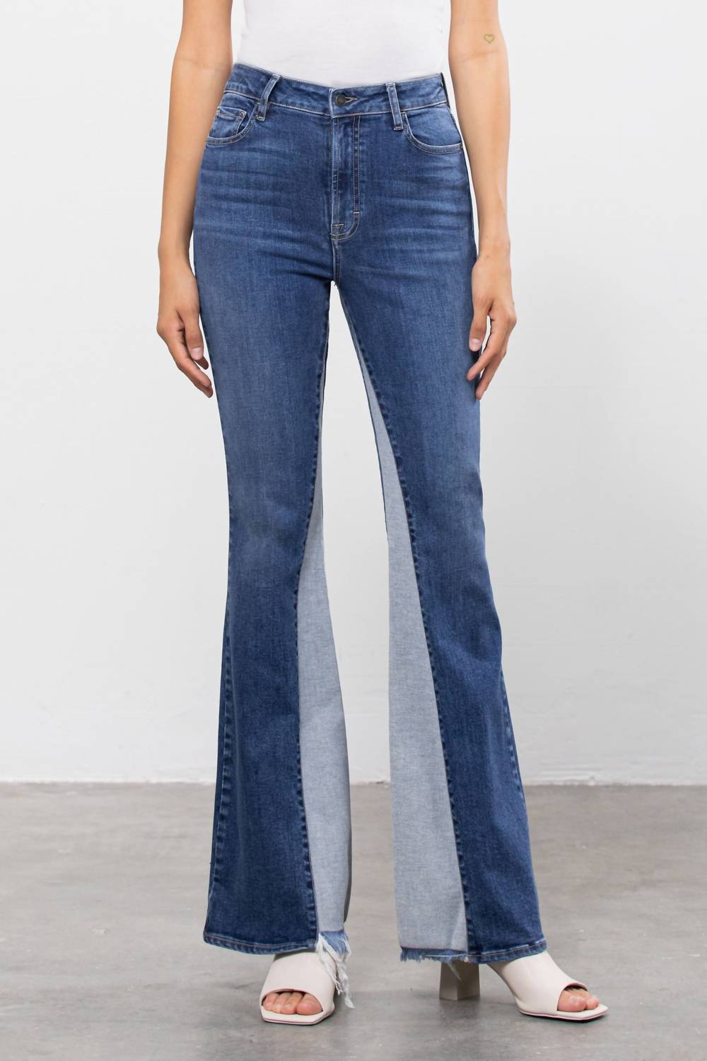 Hidden - High Rise Panel Flare Jeans