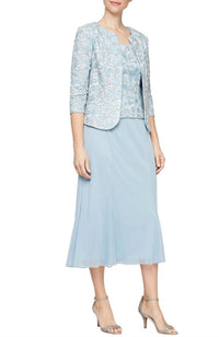 Alex Evenings - Mock Jacket Dress With Corded Detail And Godet Skirt