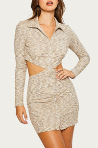 CUTOUT COLLARED MINI DRESS