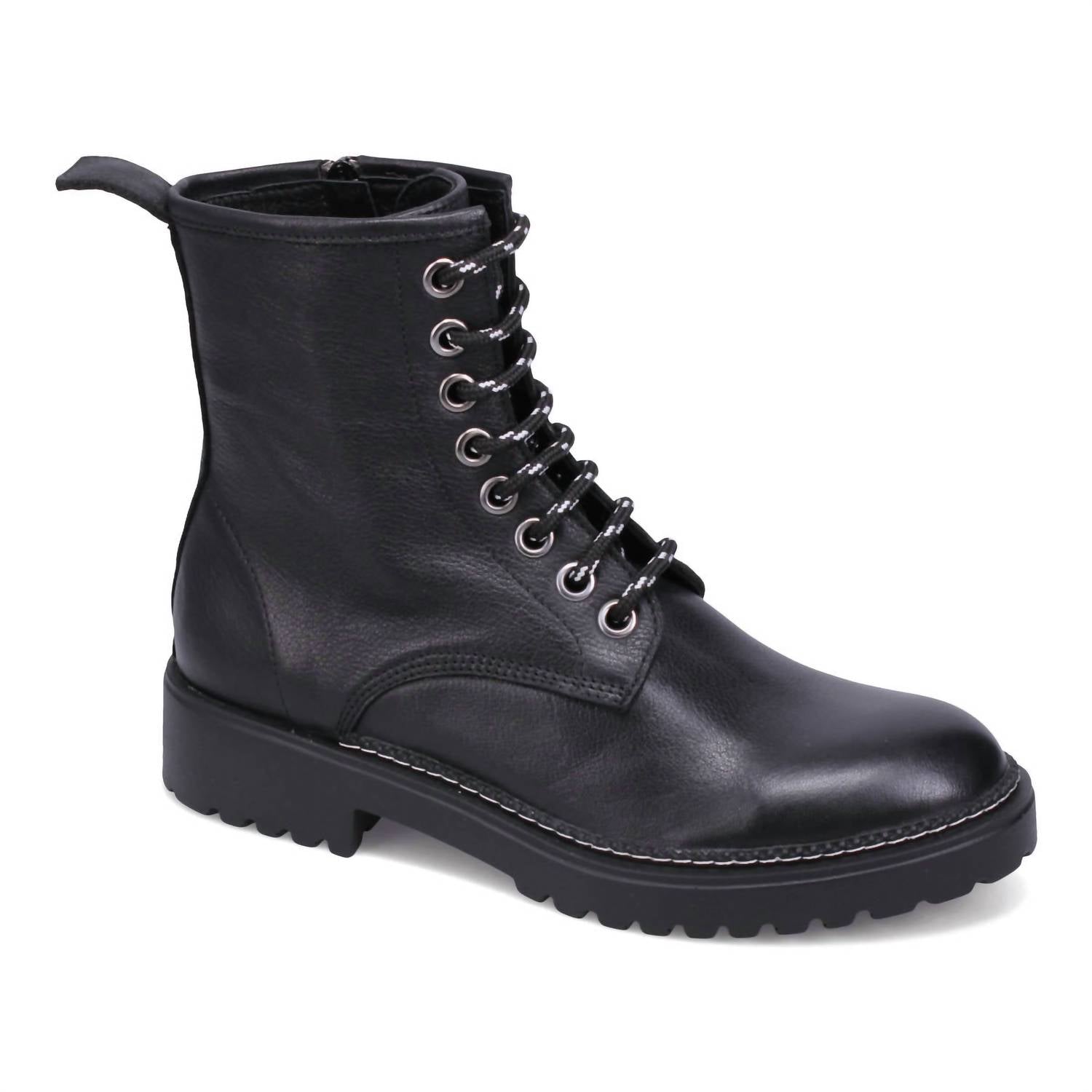 bueno Women's Destiny Combat Boots in black - women's shoe - detail view